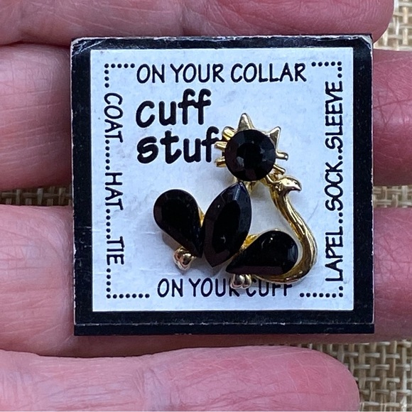 Black Cat Pin Minature Hat Tie Tac Pin - Picture 3 of 5